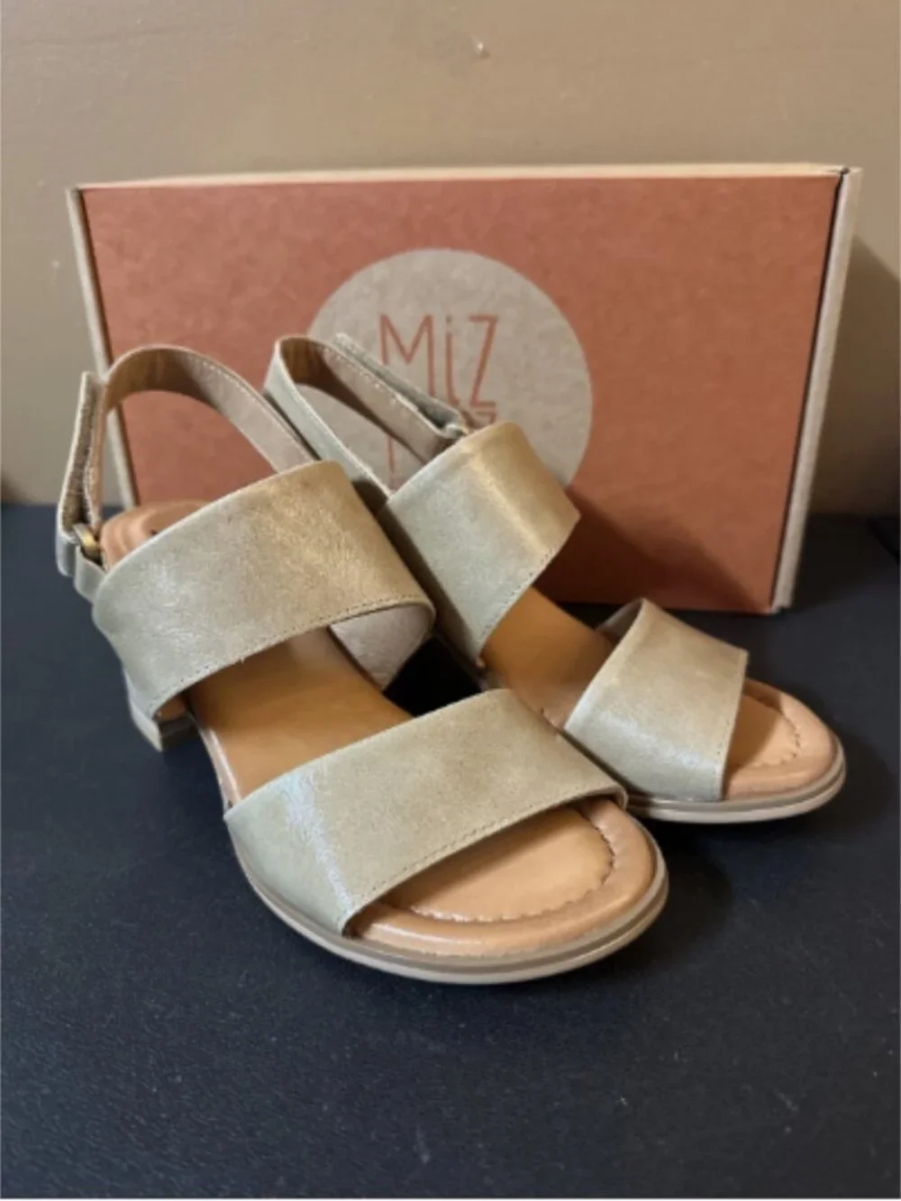 Miz Mooz Leather Adjustable Heeled Sandals-Rorie-Taupe-EU 37 (US 6.5-7)-A684748